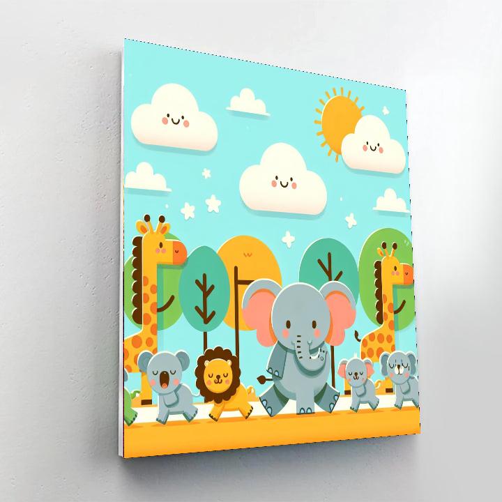 The Joyful Animal Parade DIY Paint By Numbers