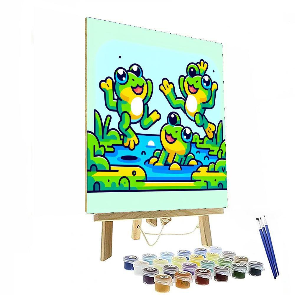 Playful Garden Frogs Paint By Color