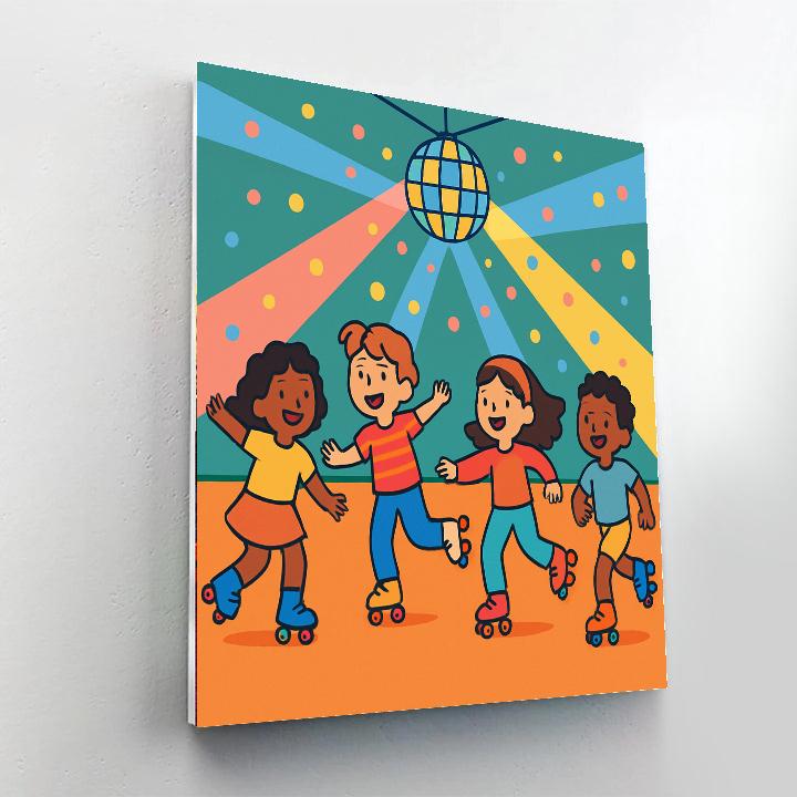 Energetic Roller Skating Fun Numbered Painting Kits