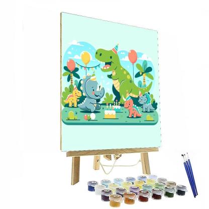 Giggling Dino Party Numbered Painting Kits