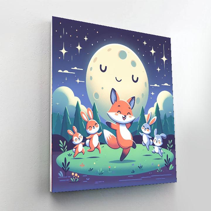 Moonlit Dance Party Number Painting