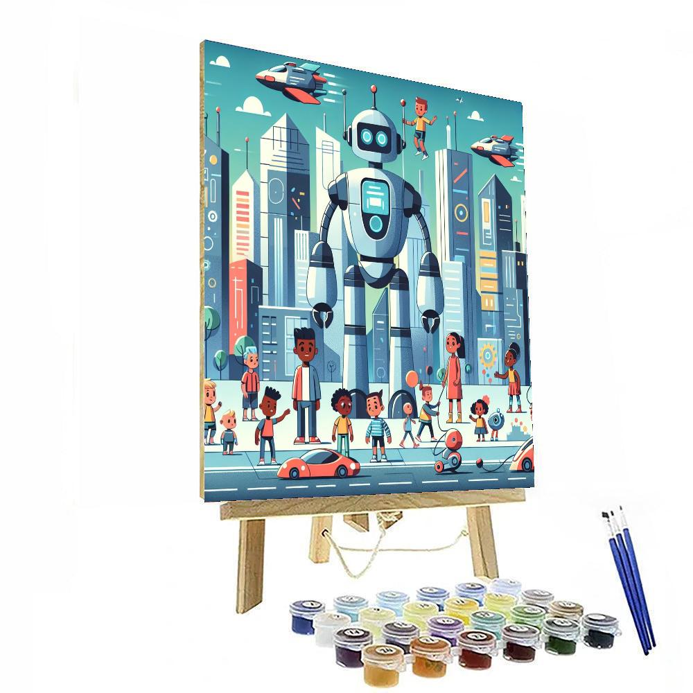 Robo Cityscape Paint By Number