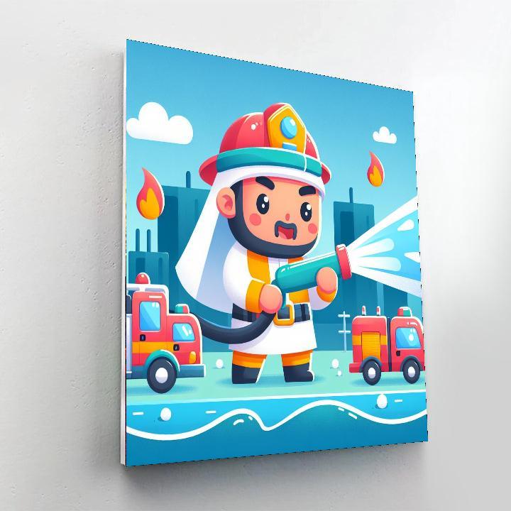 Heroic Firefighter's Mission Paint By Color
