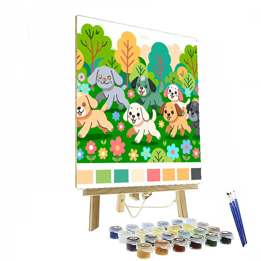 Puppy Parade Paint By Color