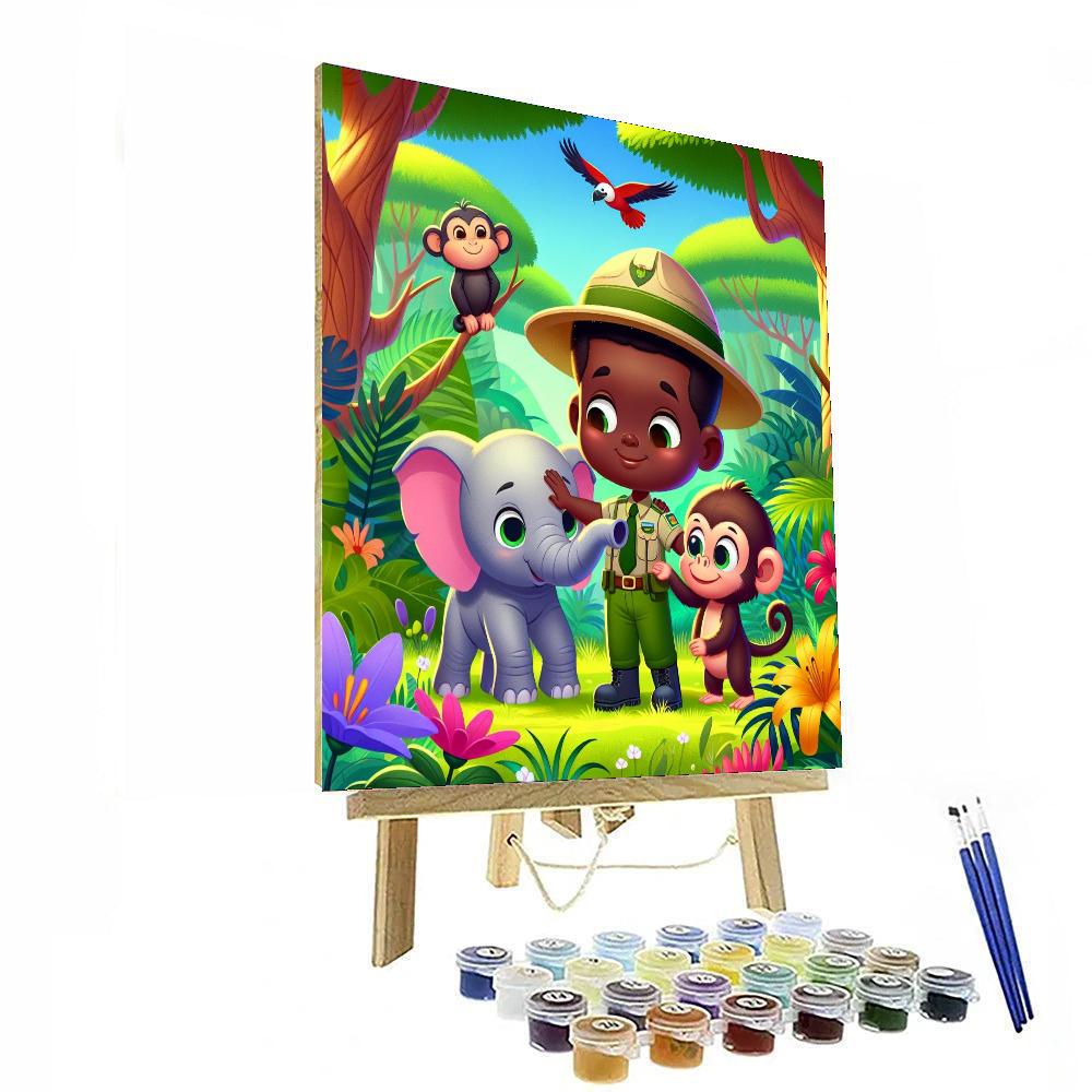 Jungle Animal Rescue Painting Number Kit