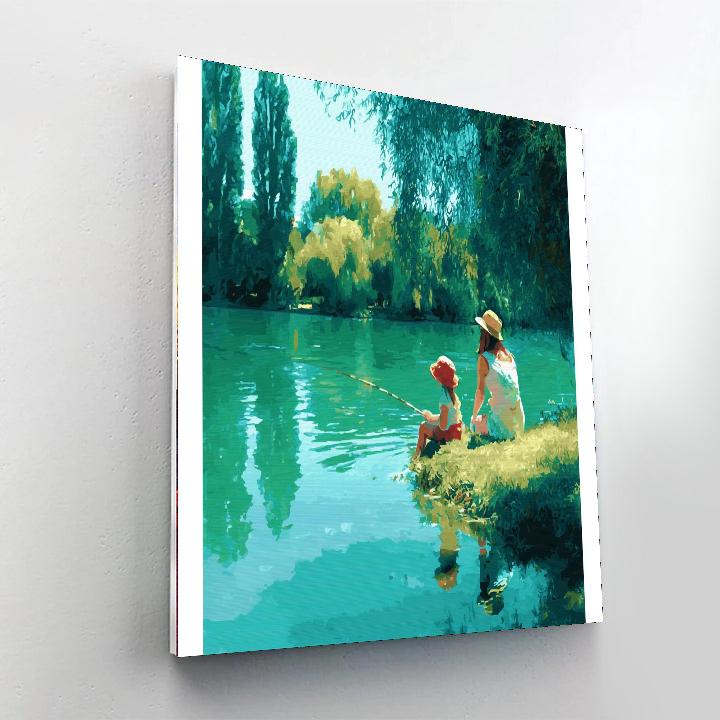 Fishing Together Number Painting