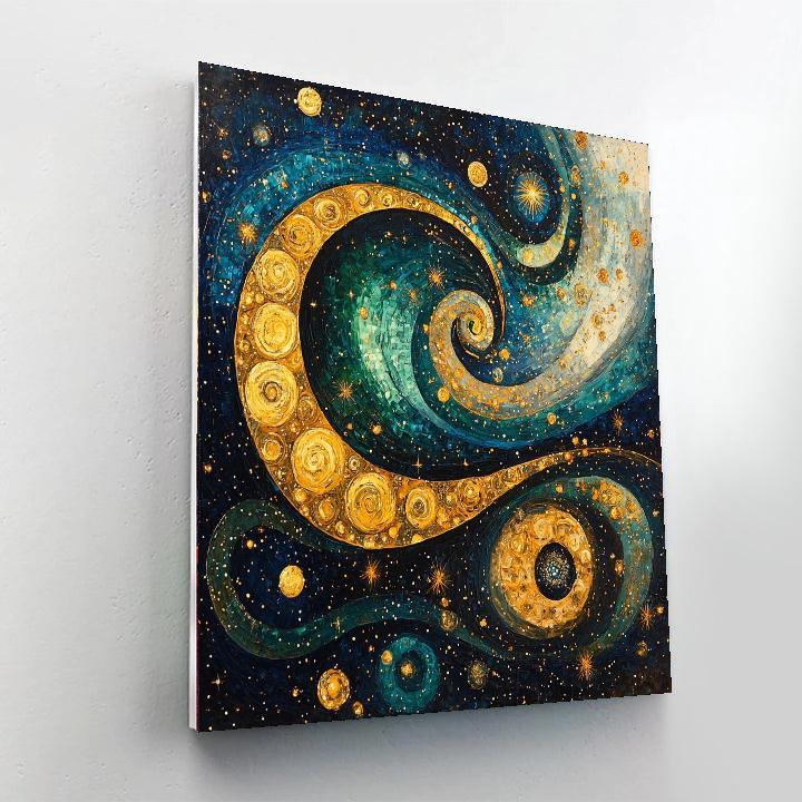 Gustav Klimt Inspired Whispers Of The Cosmic Tapestry  Paint By Numbers Kits