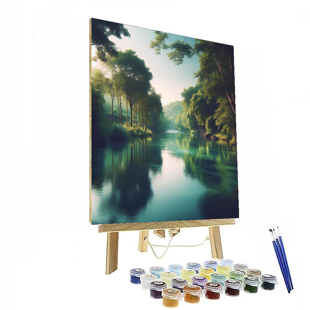 Quiet River's Calm Reflection Painting By Numbers Kit