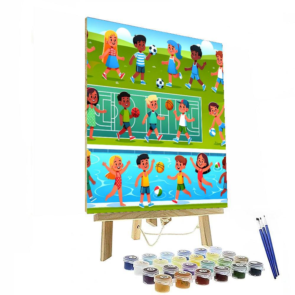 Sports Stars In Action Paint By Color