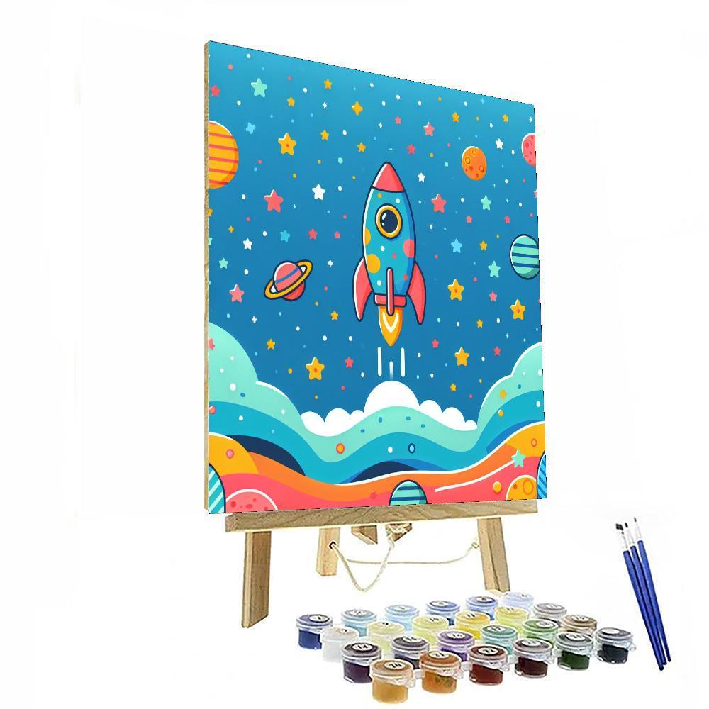 Dreamy Rocket Adventure Painting Number Kit