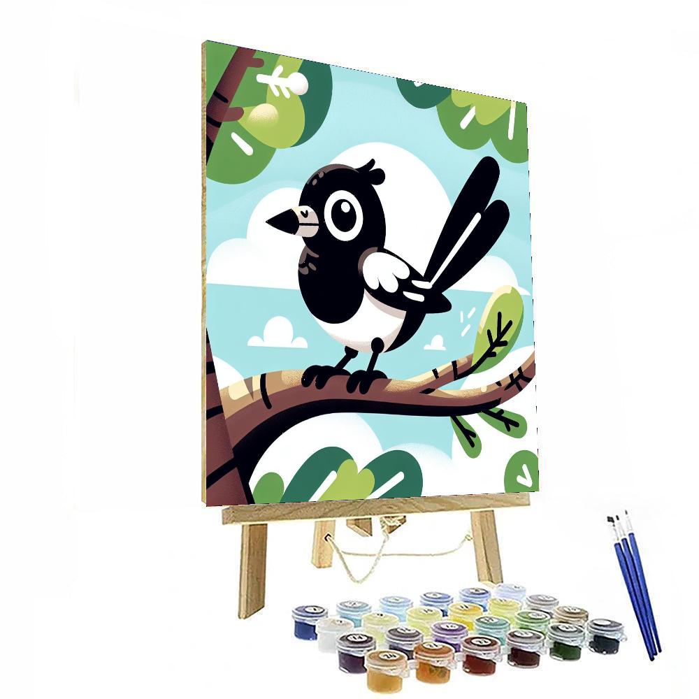Mischievous Magpie Paint By Numbers Art