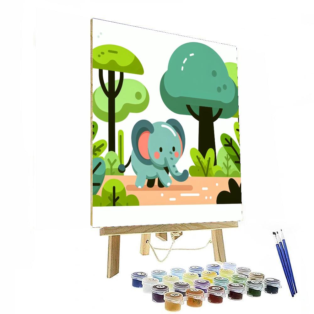 Exciting Elephant Escapade Painting Number Kit