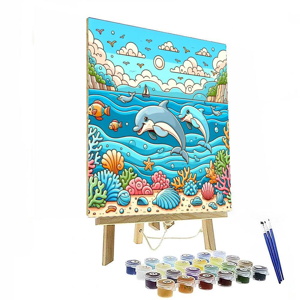 Seaside Dolphin Adventure Paint By Numbers