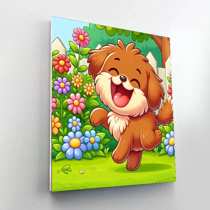 Joyful Puppy Painting By Numbers Kit