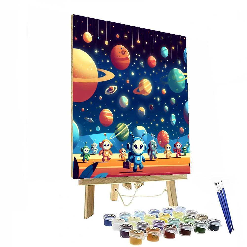 Alien Galaxy Exploration Paint By Numbers Art