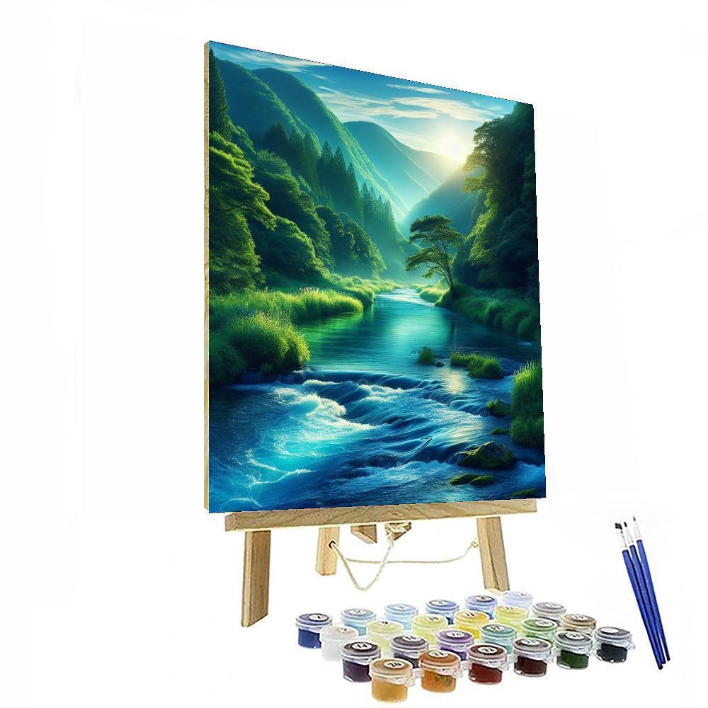 Sapphire River Flow Paint By Numbers