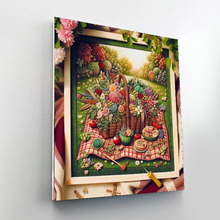 Colorful Garden Picnic Painting Number Kit