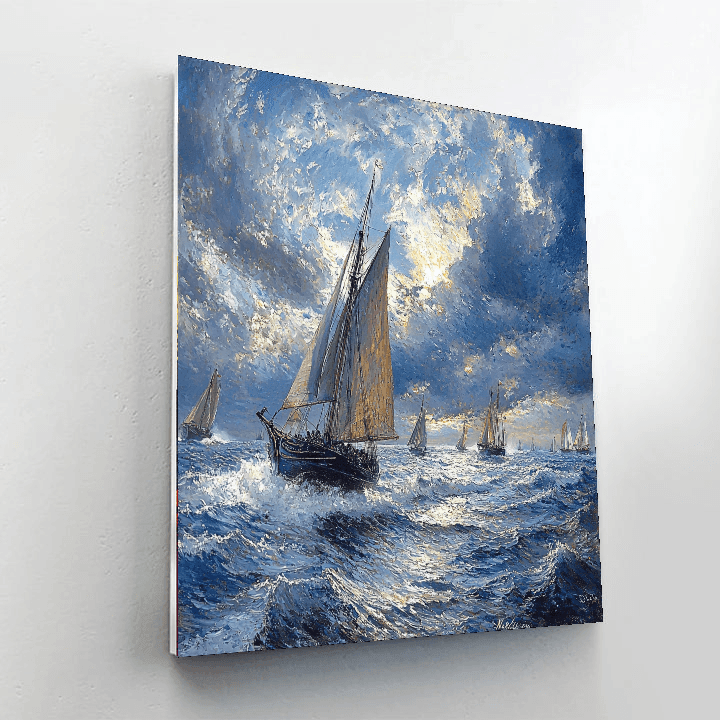 Turner Inspired Sailing Through Time  Paint By Numbers Art