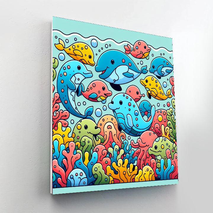 Whimsical Ocean Friends DIY Paint By Numbers