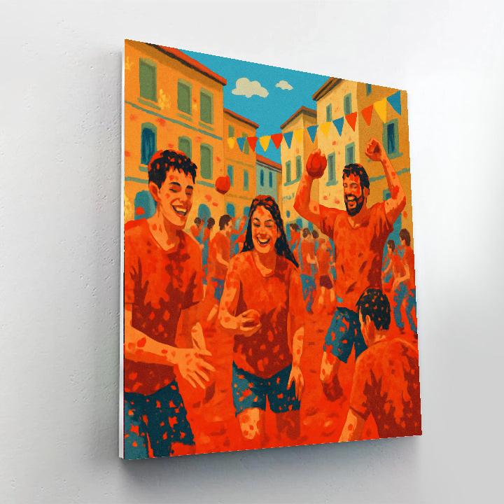 Tomatina Tomato Festival - Spain DIY Paint By Numbers