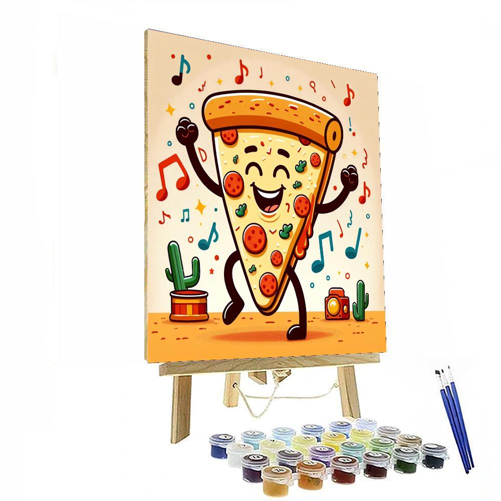 Dancing Pizza Slice Painting By Numbers Kit