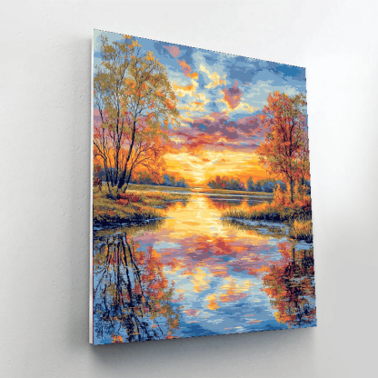 Claude Monet Inspired Tranquil Sunset  Painting By Numbers Kit