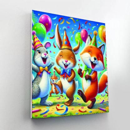 Joyful Animal Party Numbered Painting Kits