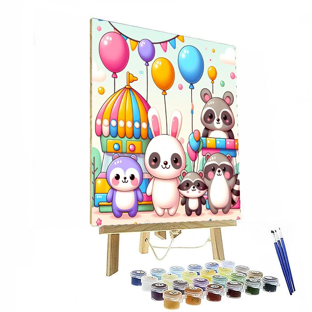 Cute Animal Carnival Painting Number Kit