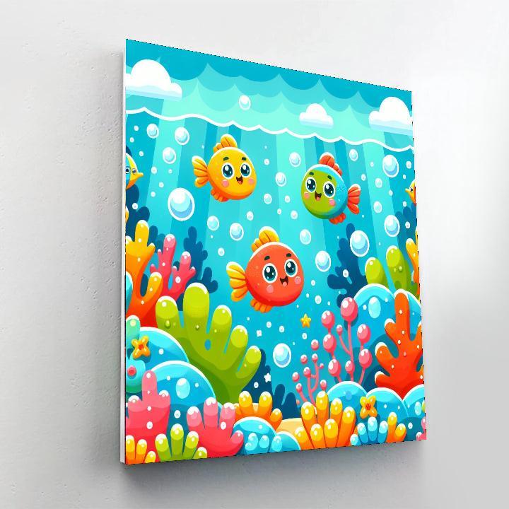 Frolicking Fish Paint By Number
