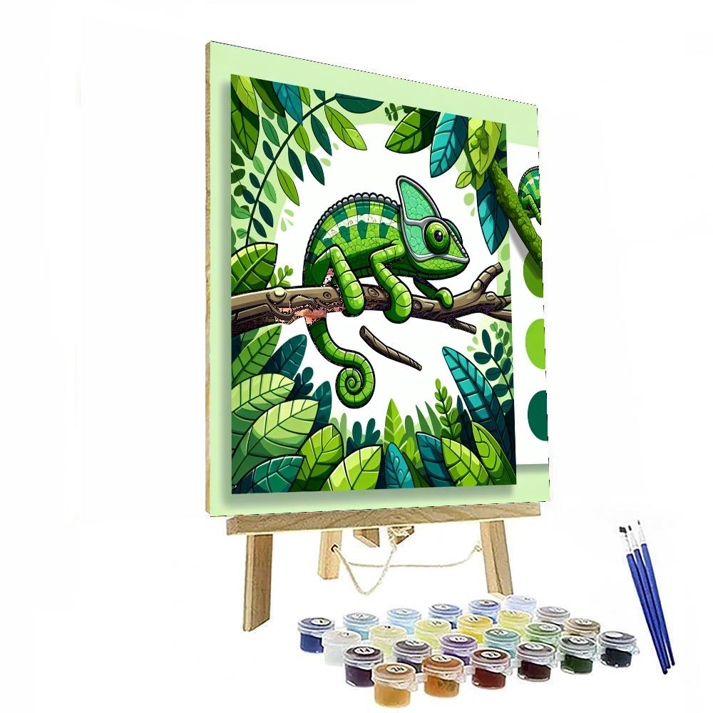 Cunning Chameleon Paint By Numbers Art