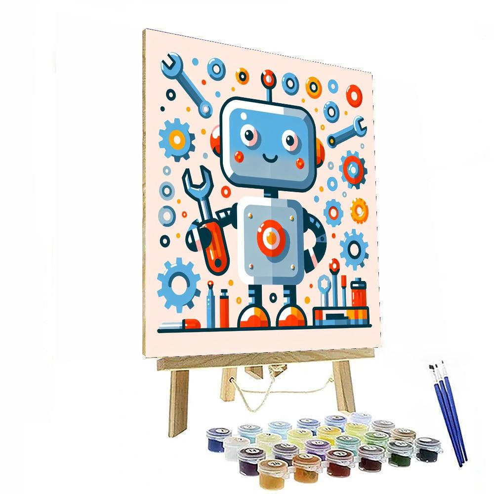 Robot Building Buddy Painting By Numbers Kit