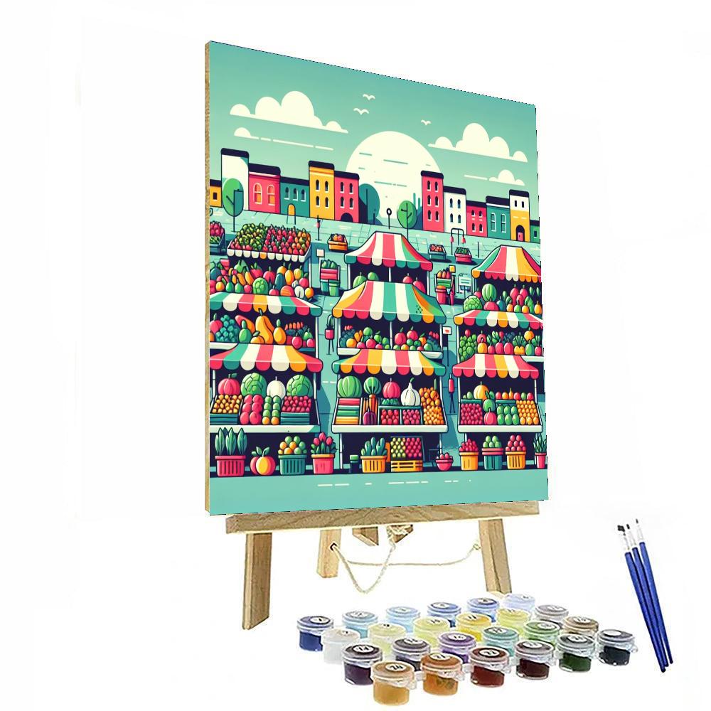 Sunny Day Farmer's Market Painting Number Kit
