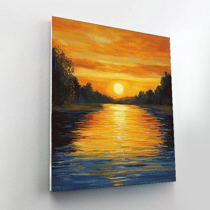 Paul Cézanne Inspired Sunset On The Riverbank  Paint By Number