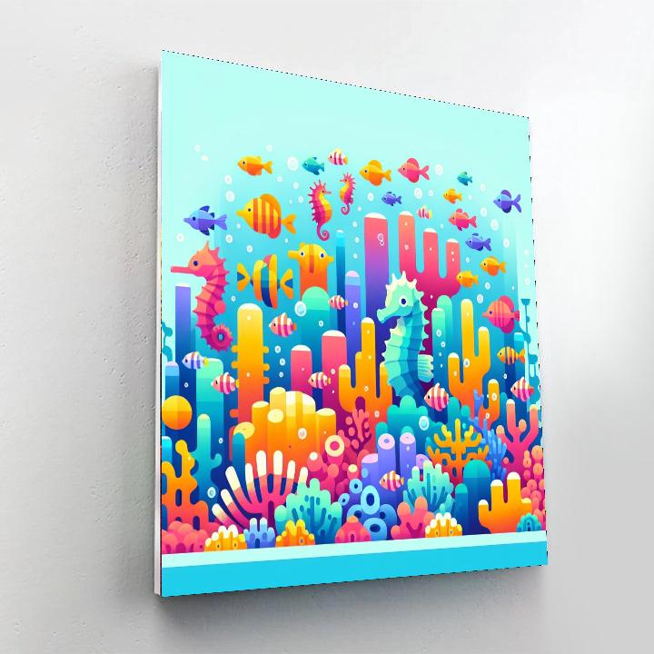 Colorful Ocean Reef Paint By Numbers Art