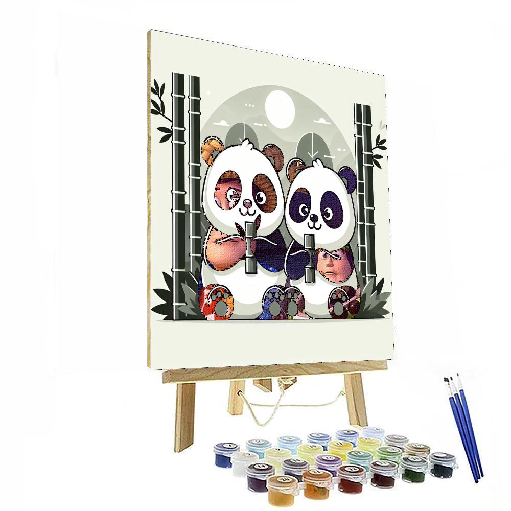 Panda Bamboo Picnic Painting By Numbers Kit
