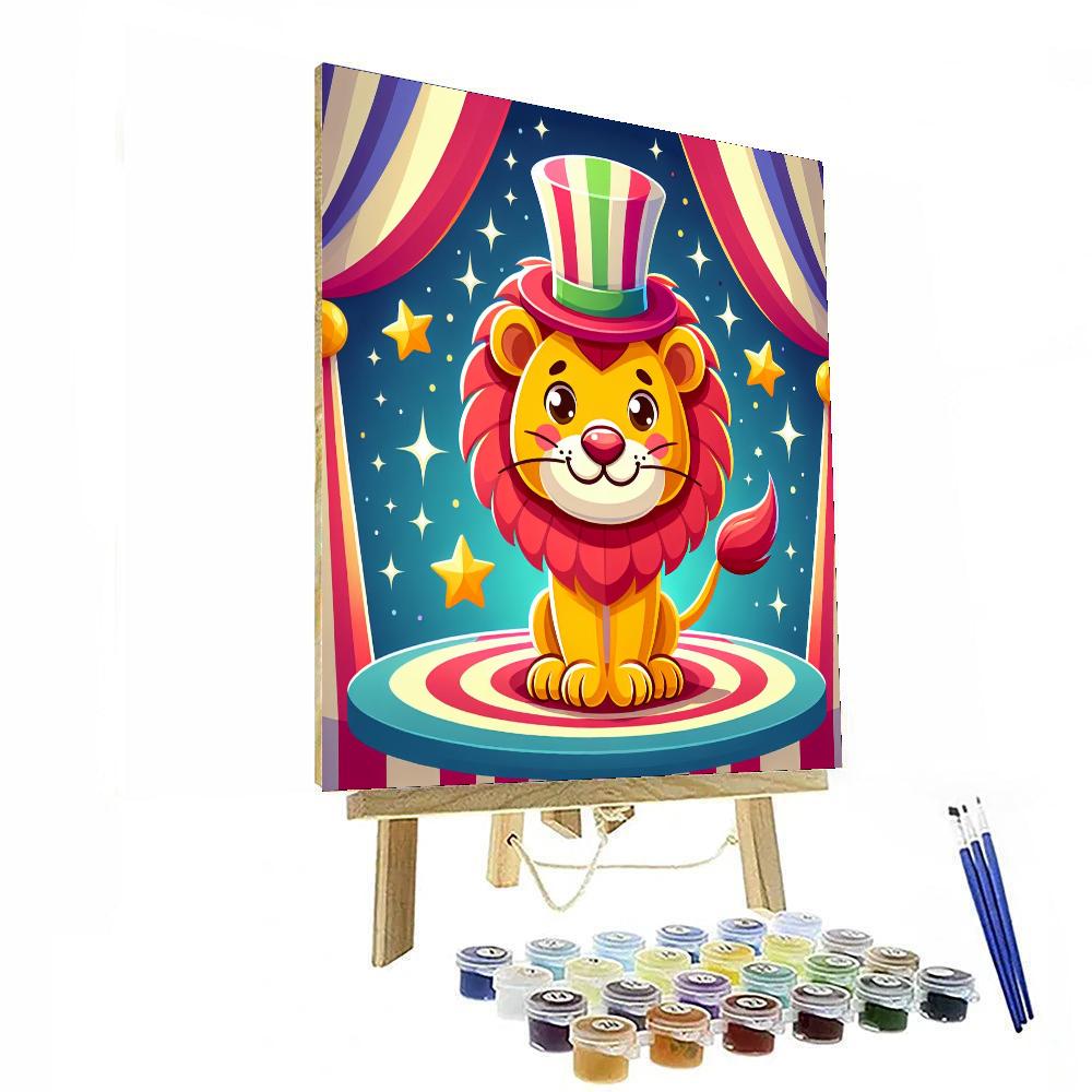 Happy Circus Lion DIY Paint By Numbers