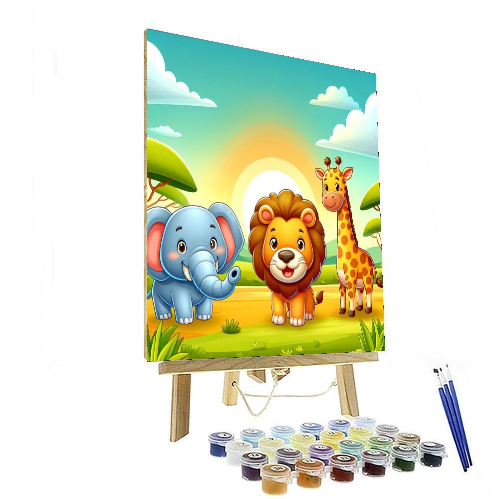 Happy Wild Safari Paint By Numbers Art