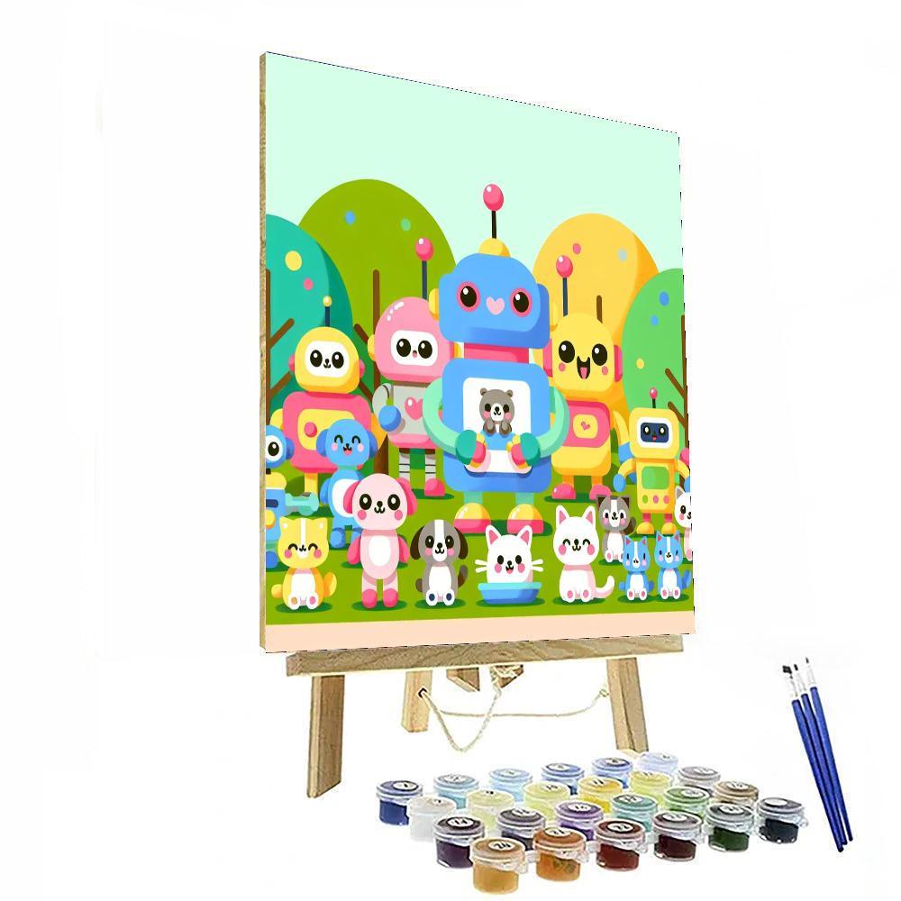 Caring Robot Rescue Painting Number Kit