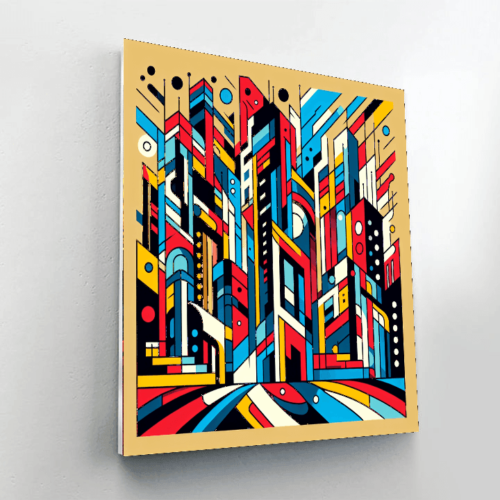 Abstract Urban Life Painting Number Kit