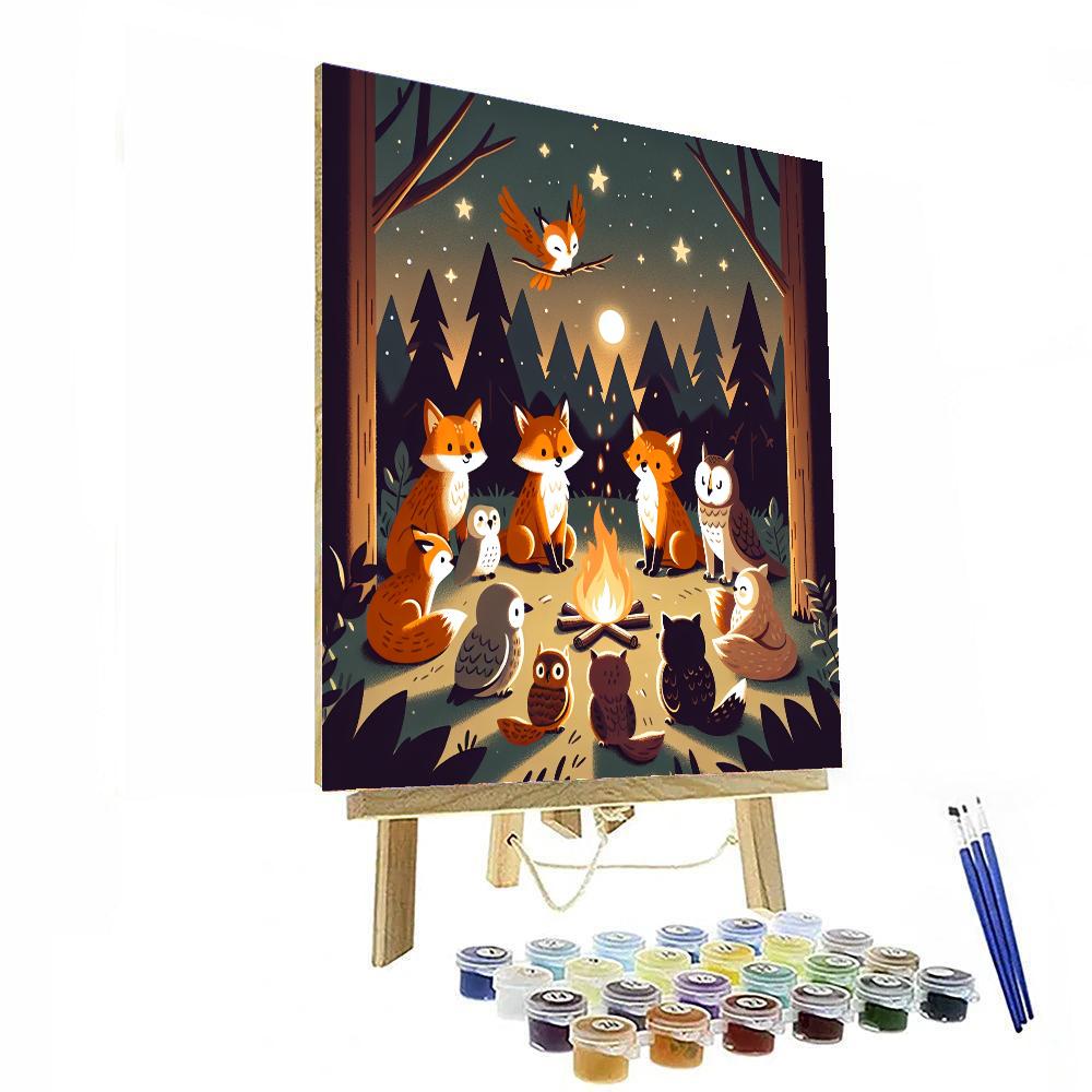 Forest Campfire With Storytelling Animals Paint By Numbers Kits