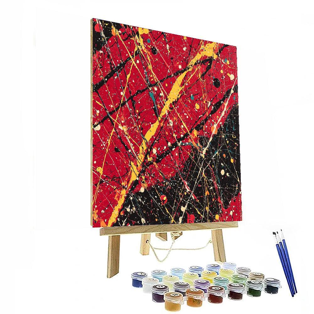 Jackson Pollock Inspired Melodic Chaos  Number Painting