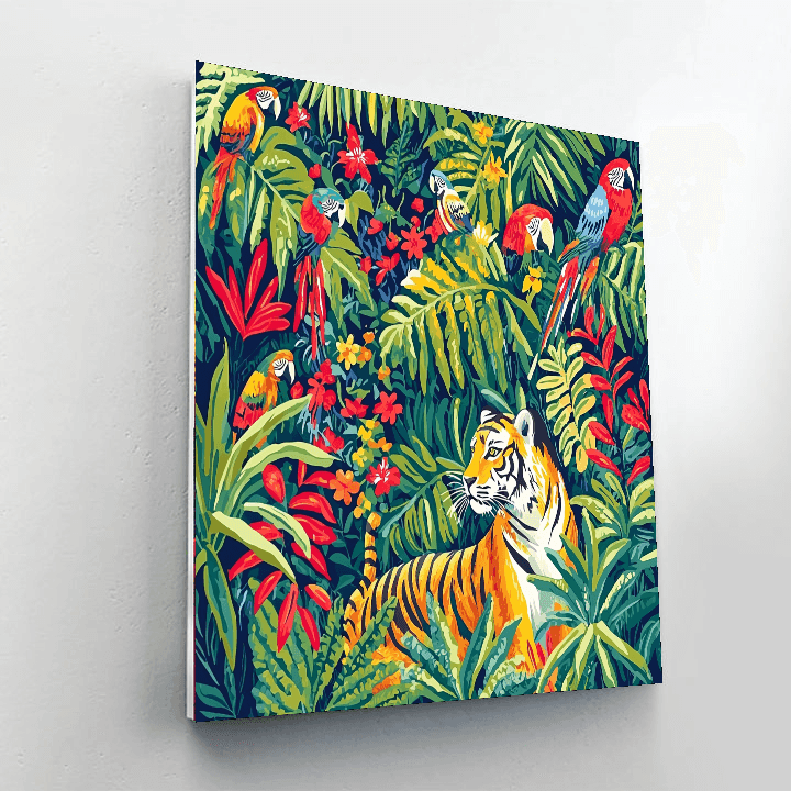 Henri Rousseau Inspired Colorful Creatures Of The Jungle  Numbered Painting Kits