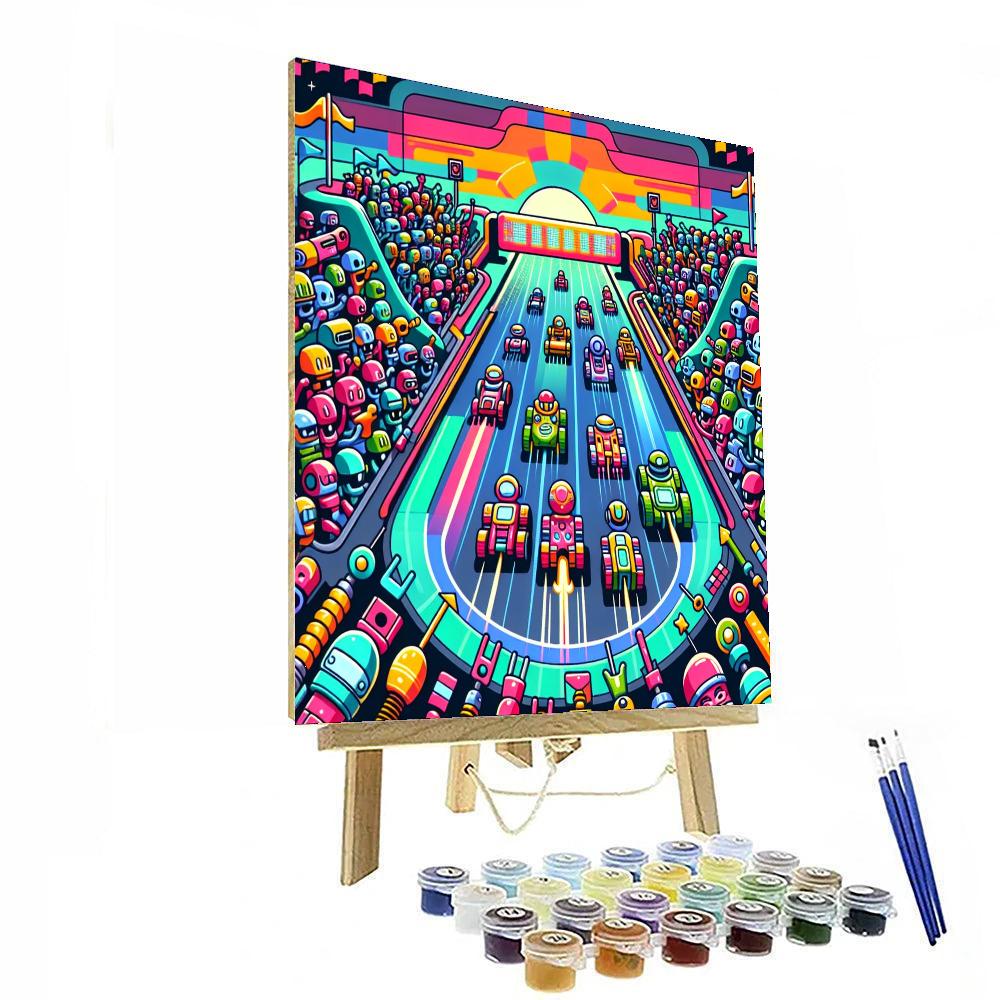Robot Race Rally Paint By Number