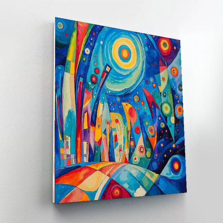Wassily Kandinsky Inspired Cosmic Cityscape Enchantment  Painting By Numbers Kit