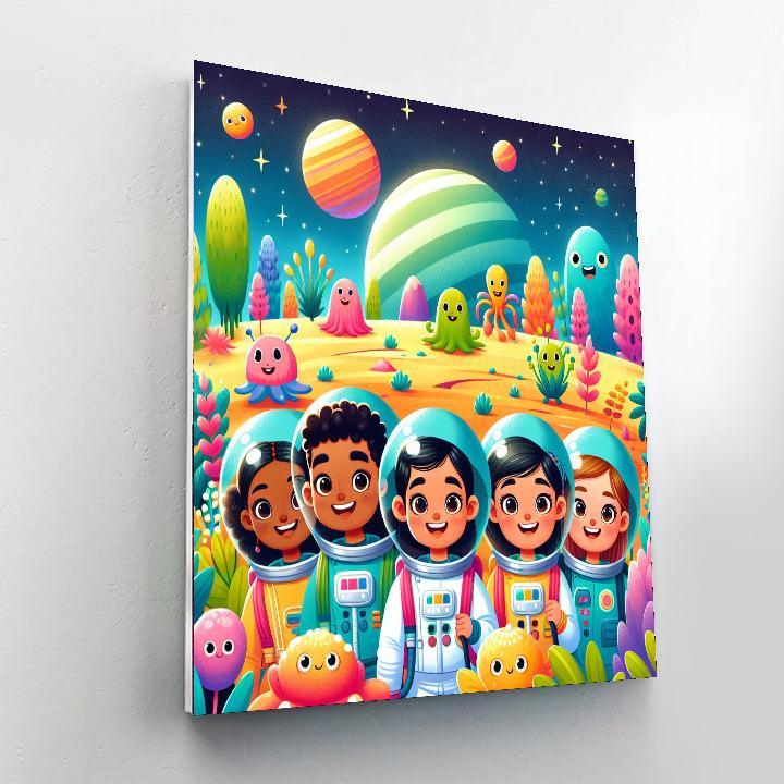 Playful Space Cadets Paint By Numbers Art