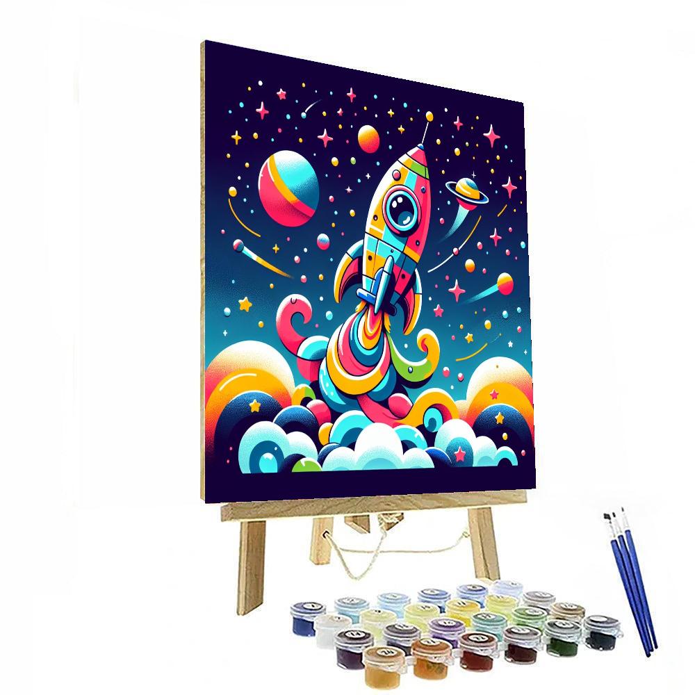 Wacky Space Rocket Numbered Painting Kits