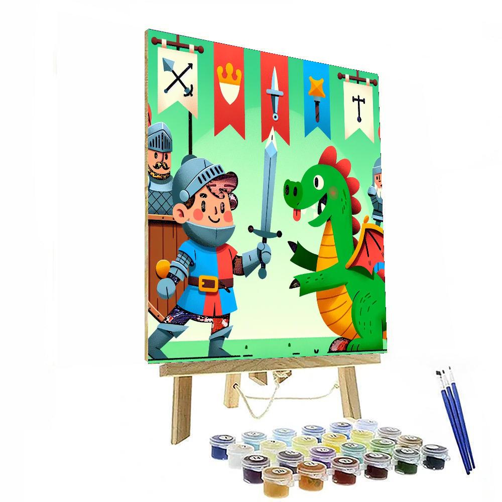 Knights And Dragons Tournament DIY Paint By Numbers