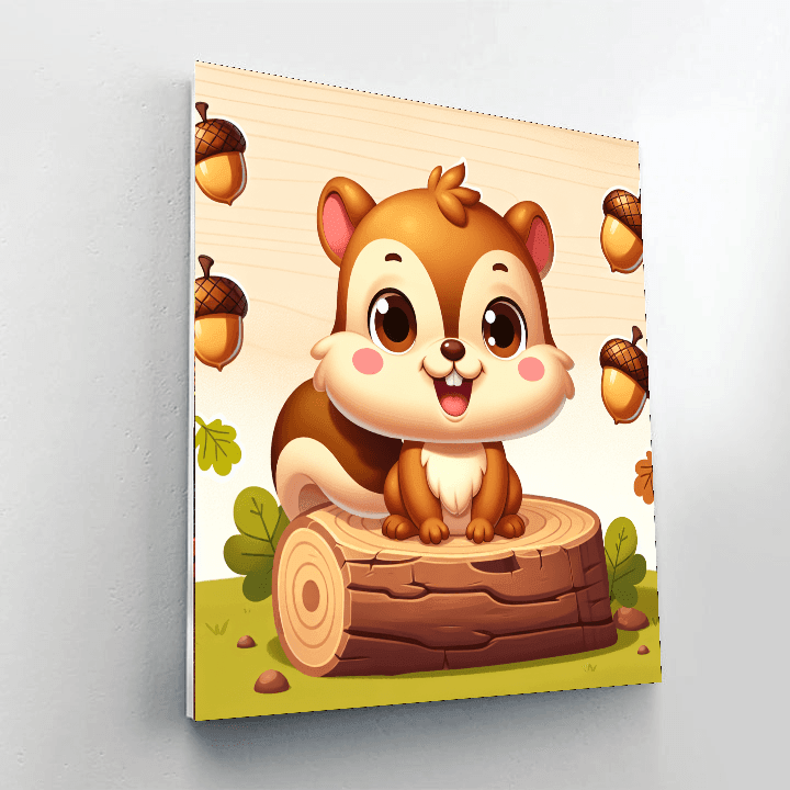 Cheeky Chipmunk Number Painting