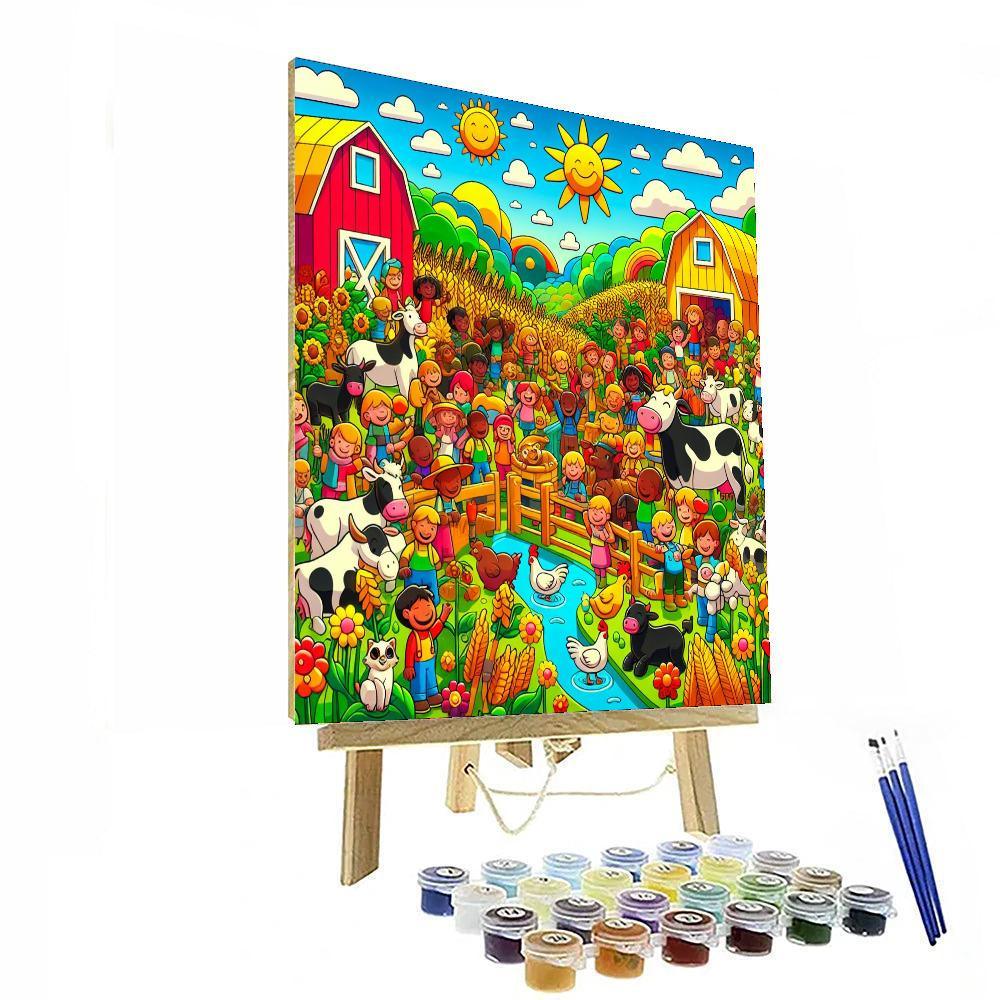 Cheerful Farm Fun Numbered Painting Kits