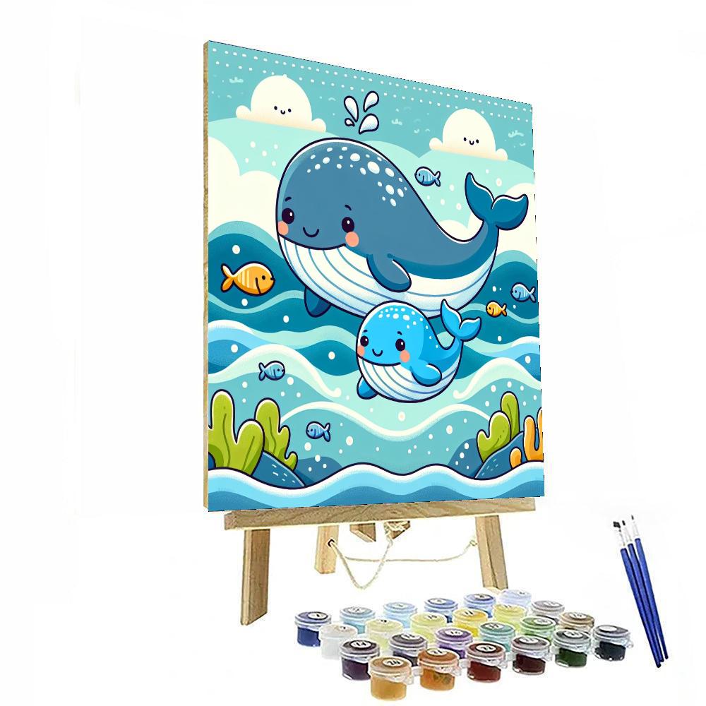 Adorable Baby Whale DIY Paint By Numbers
